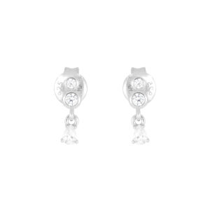Broqueles de plata con Zirconia Natural