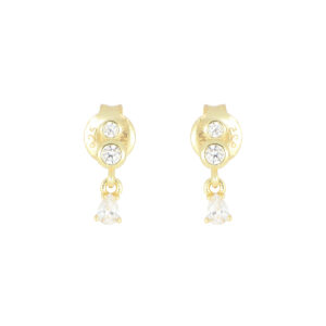 Broqueles de plata con Zirconia Natural