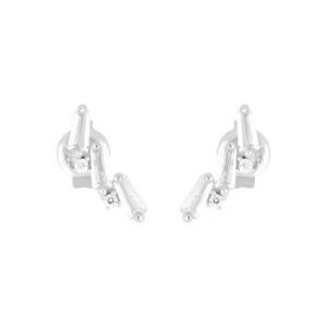 Broqueles de plata con Zirconia natural