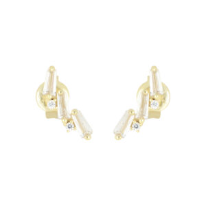 Broqueles de plata con Zirconia natural
