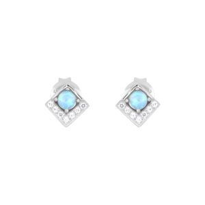 Broqueles de plata con Ópalo Azul y Zirconia
