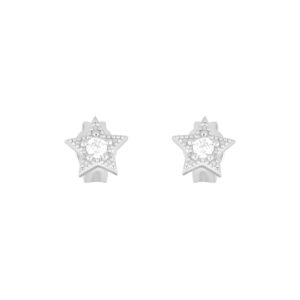Aretes Estrella de plata con Zirconia