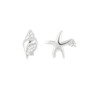 Aretes Estrella de Mar y Concha Espiral de plata