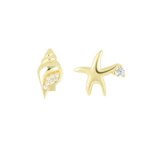 Aretes Estrella de Mar y Concha Espiral