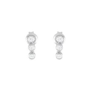 Broqueles de plata con Zirconia natural