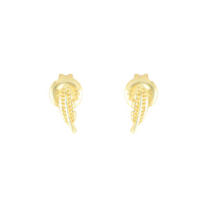 Aretes Pluma de plata baño de Oro 14kts