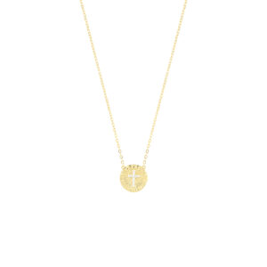 Gargantilla de plata Medalla con Cruz de Zirconia