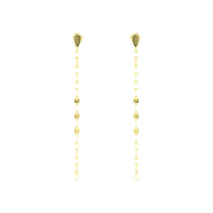 Aretes Hojas de plata baño de Oro 14kts