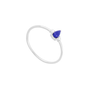 Anillo de gota con Lapislázuli y Zirconia