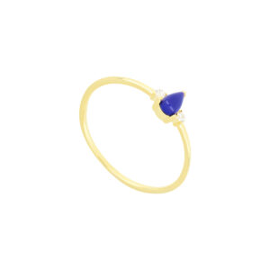 Anillo de plata con Lapislázuli y Zirconia