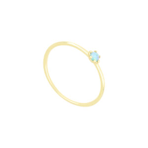 Anillo de plata baño de Oro con Ópalo Azul