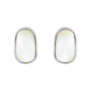 Broqueles de plata baño de Rodio con Perlas