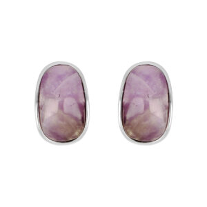 Broqueles de plata con Amatista natural